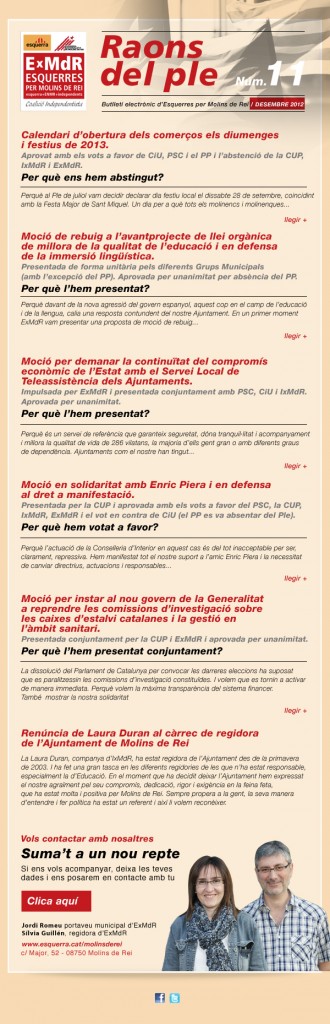 Raons del Ple. Desembre 2012